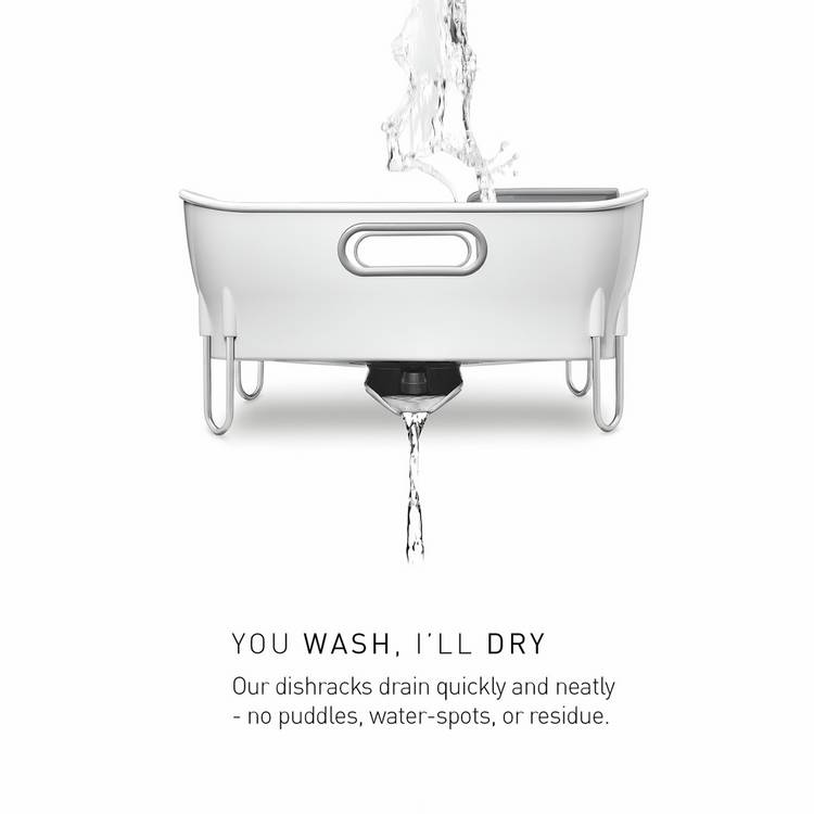 Simplehuman plastic compact dish rack white (British brand)