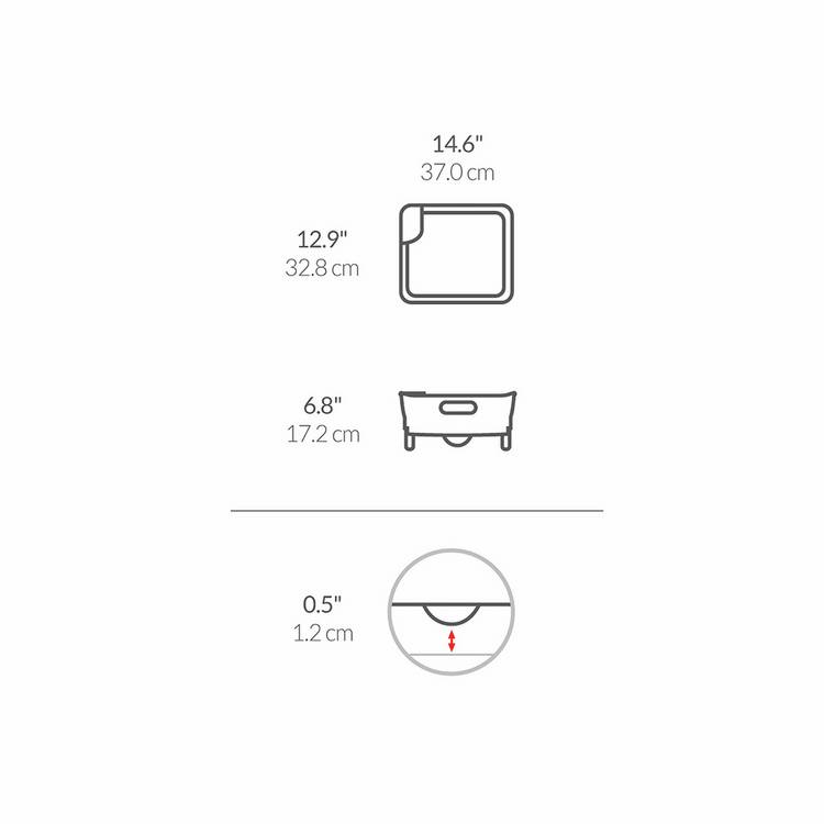 Simplehuman plastic compact dish rack white (British brand)