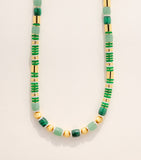 Eddie Borgo patch necklace with jade malachite and crystal, UK version