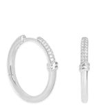 Astrid & Miyu pavé knot hoop earrings (British brand)