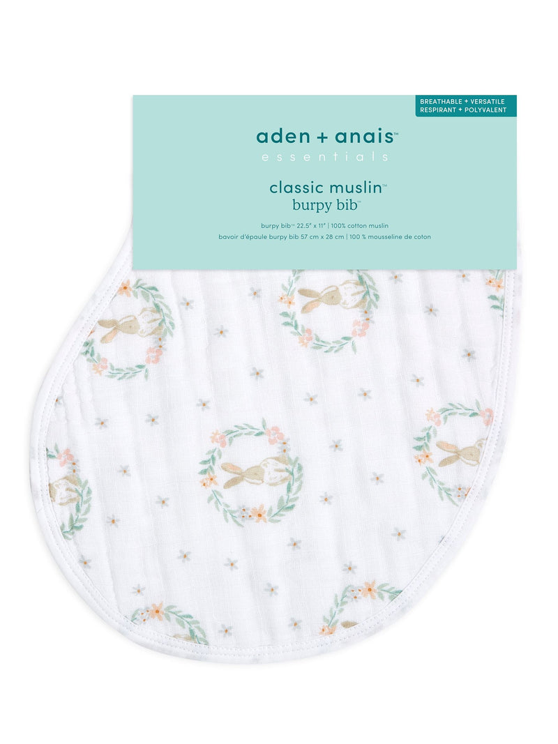 aden+anais muslin burpy bib pink bunnies, imported from the UK
