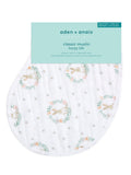 aden+anais muslin burpy bib pink bunnies, imported from the UK