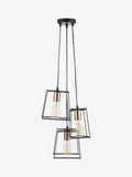Dar Lighting Black Tower 3 light ceiling pendant - British brand