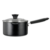 Habitat 20cm aluminium black lidded saucepan, imported from the UK