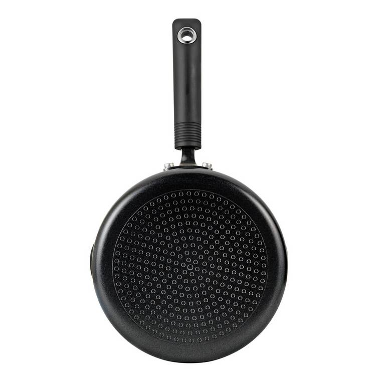 Habitat 20cm aluminium black lidded saucepan, imported from the UK