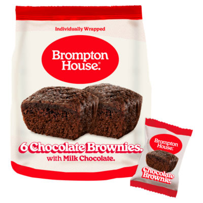 ASDA Brompton House Chocolate Brownies with Milk Chocolate Snack Bars 6 x 25g (150g)- Buy online at McGrocer
