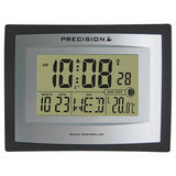 Precision LCD radio controlled clock with alarm and temperature display (British brand)