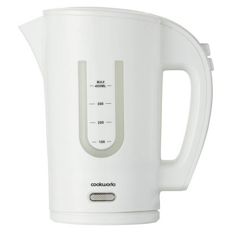 Cookworks white travel kettle 0.4 litres (British brand)