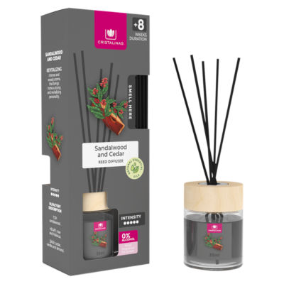 Cristalinas Sandalwood and Cedar Reed Diffuser - British product