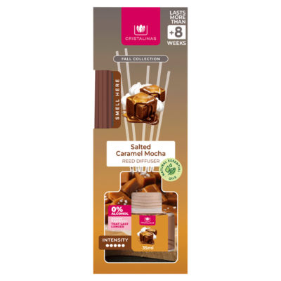 ASDA Cristalinas Salted Caramel Mocha Reed Diffuser 35ml- Buy online at McGrocer