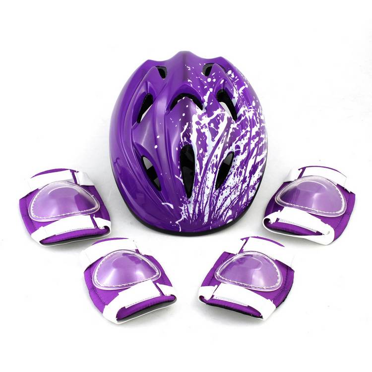 Challenge kids bike helmet and safety set purple 51-56cm, imported from the UK