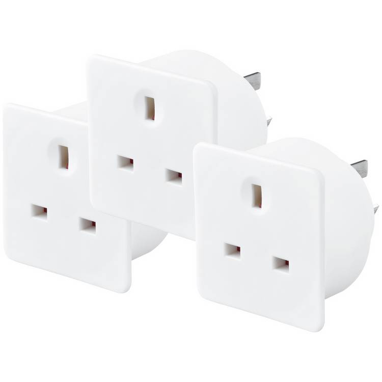 Masterplug travel adaptor 3 pack, imported from the UK