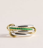 Spinelli Kilcollin Nimbus ring with emeralds, imported from the UK