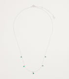 Astrid & Miyu white gold emerald charm necklace 39cm - British product