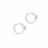 Revere 9ct white gold huggie hoop earrings 13mm, imported from the UK
