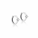 Revere 9ct white gold huggie hoop earrings 13mm, imported from the UK
