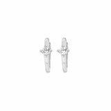 Revere 9ct white gold huggie hoop earrings 13mm, imported from the UK