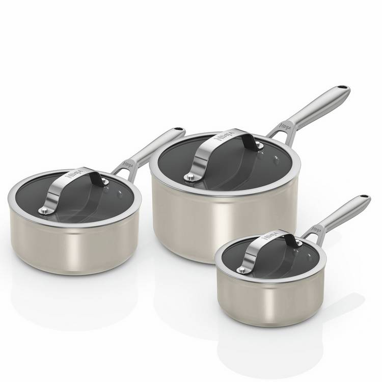 Ninja Ceramic Pro 3 piece saucepan set, imported from the UK