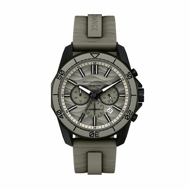 Armani Exchange watch grey silicone strap AX1971, UK version