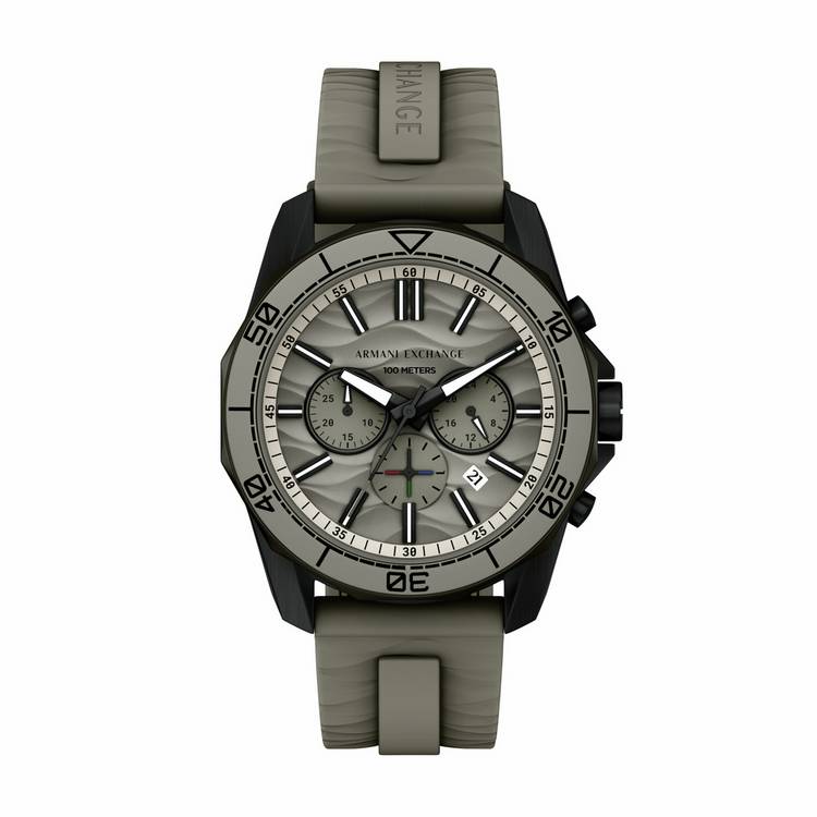 Armani Exchange watch grey silicone strap AX1971, UK version
