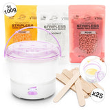 Rio Go Smooth hard wax heater kit with stripless wax beads - British product