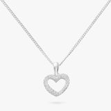 Argos Revere Sterling Silver Open Heart Pendant Necklace with Cubic Zirconia Stones- Buy online at McGrocer