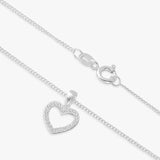 Revere open heart cubic zirconia pendant necklace 18 inch, imported from the UK