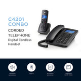Motorola C4201 corded cordless telephone twin set, imported from the UK