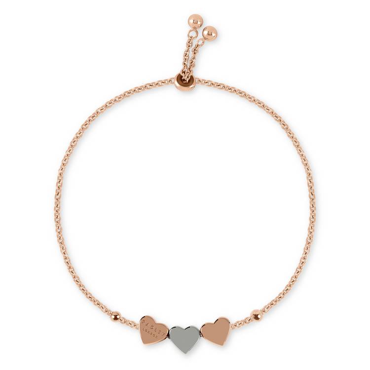 Radley heart charm bracelet rose gold and silver plated, UK version