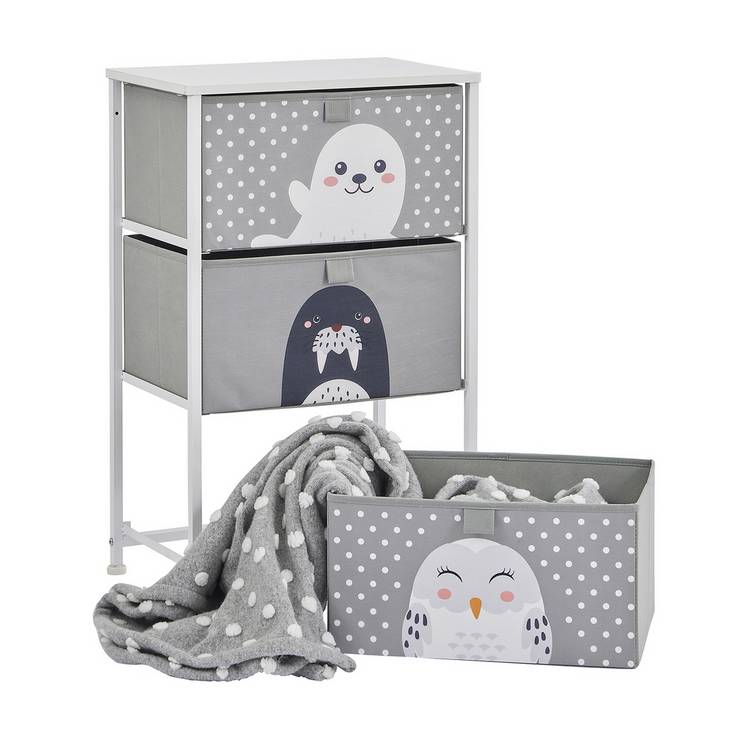 Liberty House Toys Kids Arctic 3 drawer storage unit grey, imported from the UK
