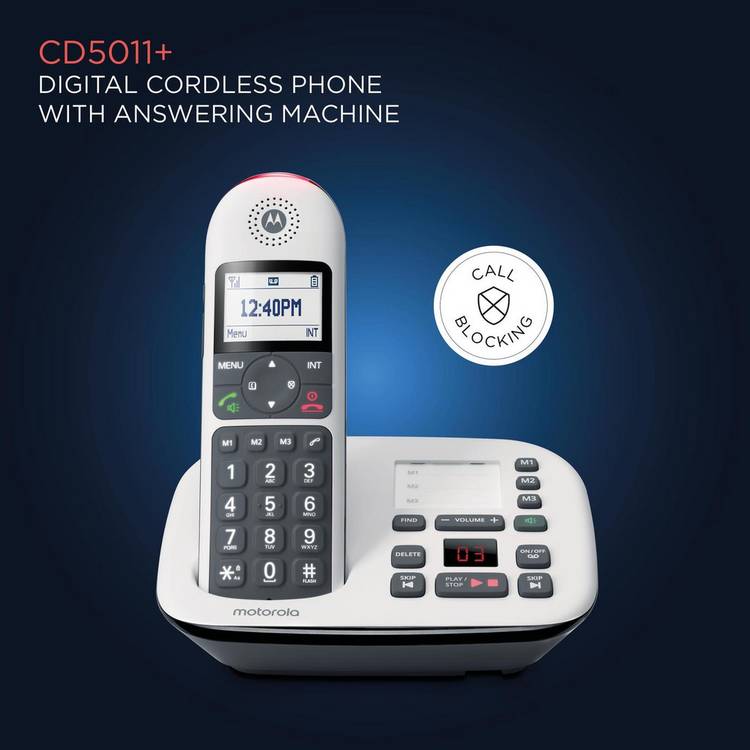 Motorola CD5011 cordless telephone with answer machine, imported from the UK
