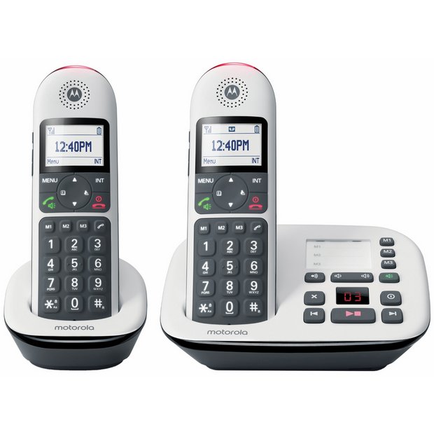 Motorola CD5012 twin cordless telephone with answer machine (British brand)