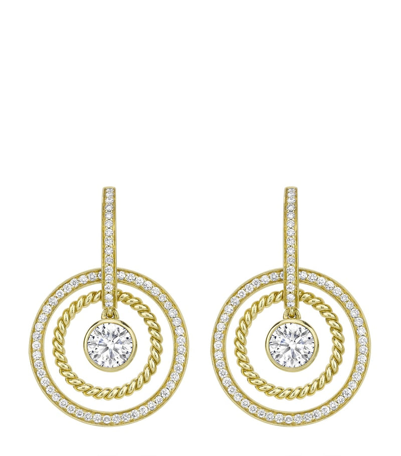 Boodles yellow gold diamond hoop earrings, UK version