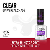 Rimmel Ultrashine Top Coat 12ml, imported from the UK