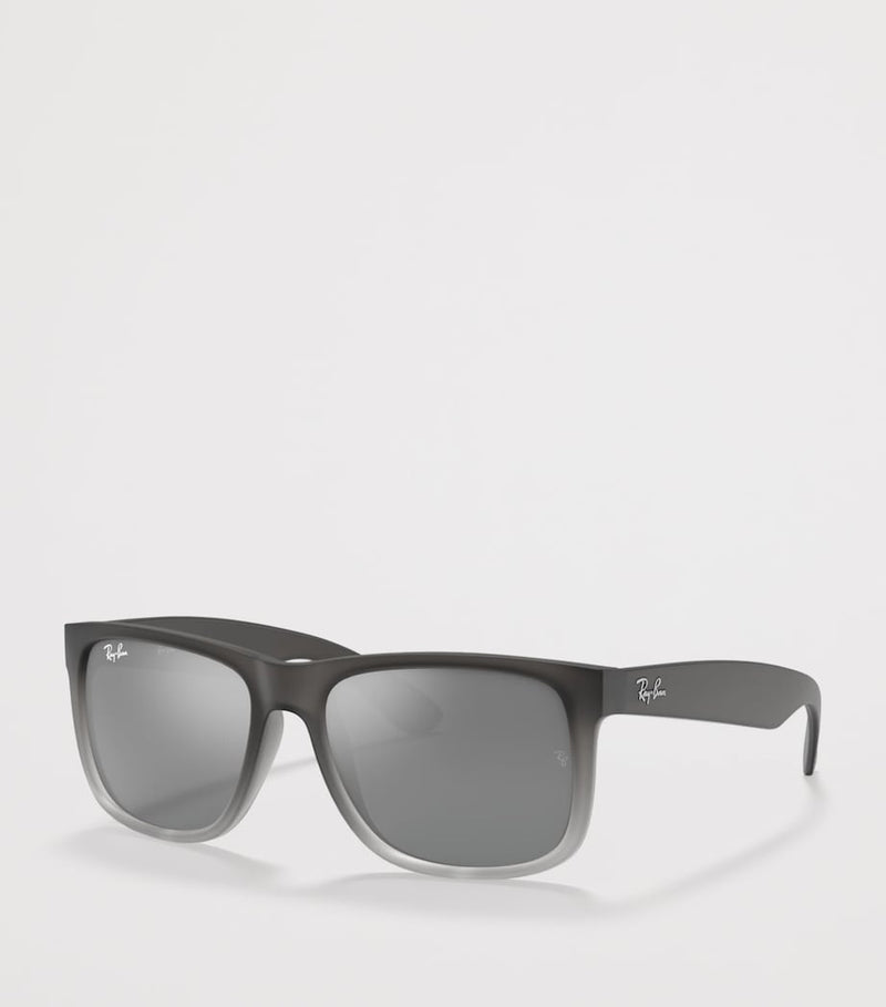 Ray-Ban Justin classic square sunglasses mirrored lenses, UK version