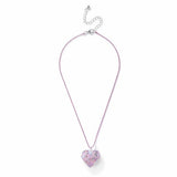 Flitzy glittery pink heart pendant necklace 20cm chain - British product