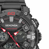 Sekonda men's digital sports watch with black plastic strap - British product