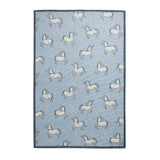 Scion Canter Mist Blue flatweave rug 76x150cm, imported from the UK