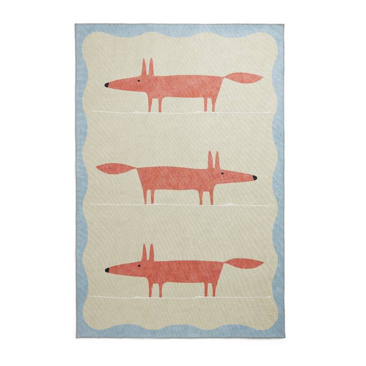 Scion Mr Fox terracotta flatweave rug 76x150cm, imported from the UK