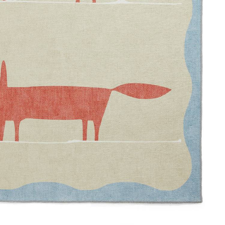 Scion Mr Fox terracotta flatweave rug 76x150cm, imported from the UK