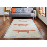 Scion Mr Fox terracotta flatweave rug 76x150cm, imported from the UK