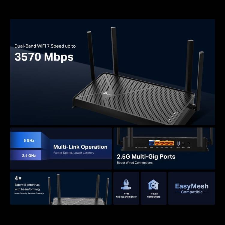 TP-Link BE230 Wi-Fi 7 router - British product