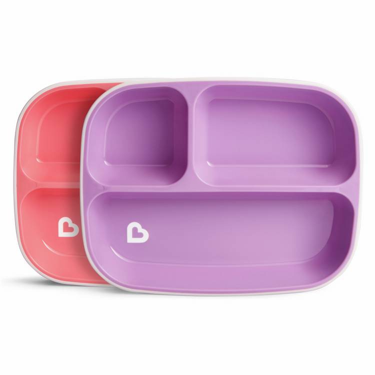 Munchkin toddler plate and bowl set pink purple - British product