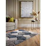 Origin 3D Scallop short pile rug 120x170cm, imported from the UK