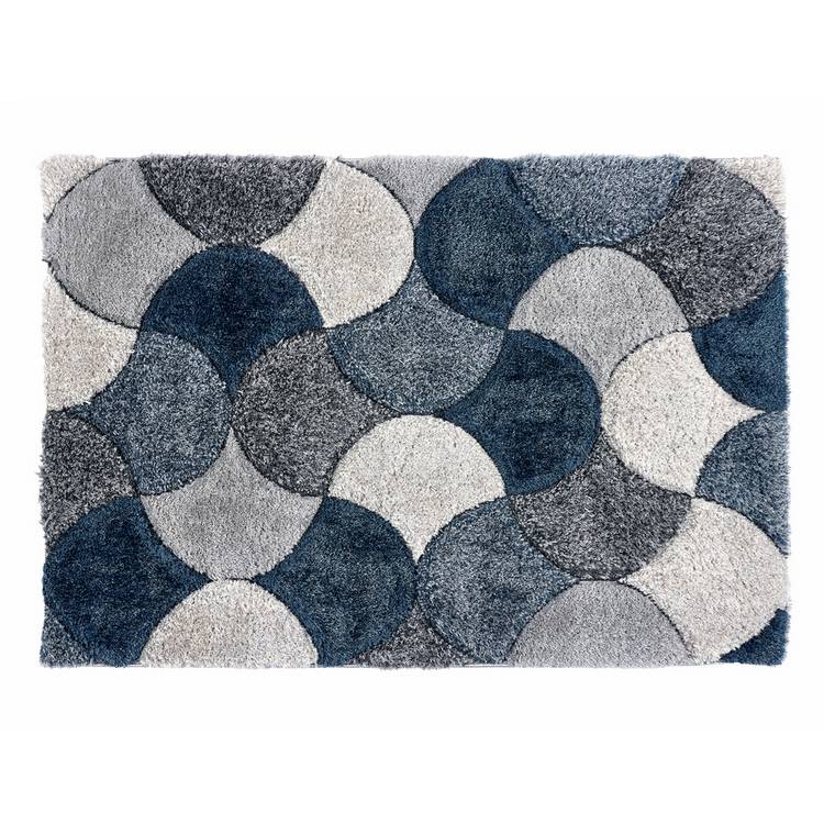 Origin 3D Scallop short pile rug 120x170cm, imported from the UK