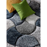 Origin 3D Scallop short pile rug 120x170cm, imported from the UK