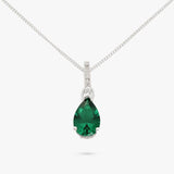 Argos Revere Sterling Silver Emerald Green Pear Pendant Necklace- Buy online at McGrocer