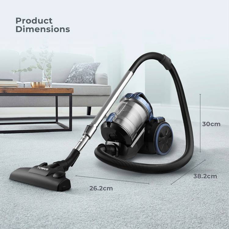 Tower bagless cylinder corded vacuum cleaner - British product