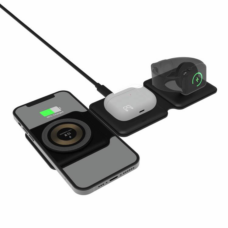 Menkind 3-in-1 wireless folding travel charger (British brand)