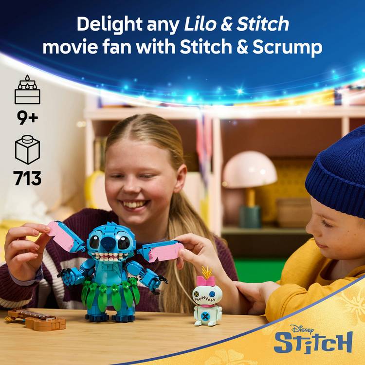 LEGO Disney Stitch & Scrump building toy 713 pieces (British brand)